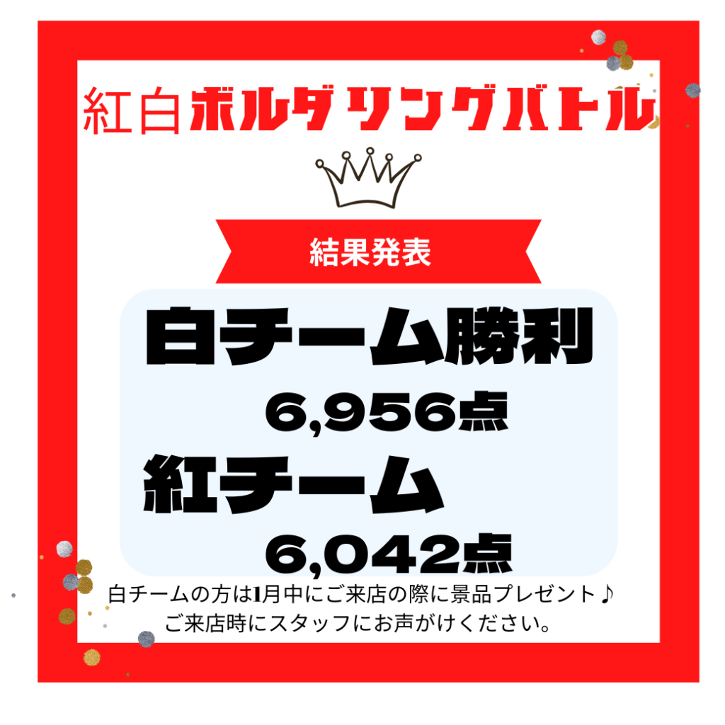 紅白ボルダリングバトル結果発表