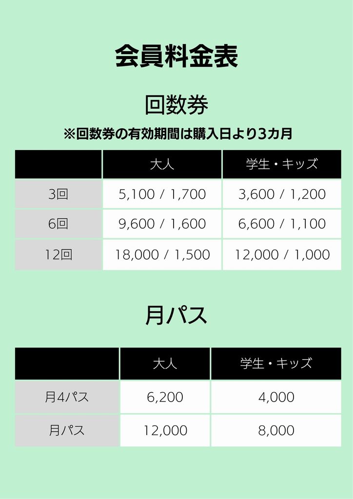 会員料金(回数券)